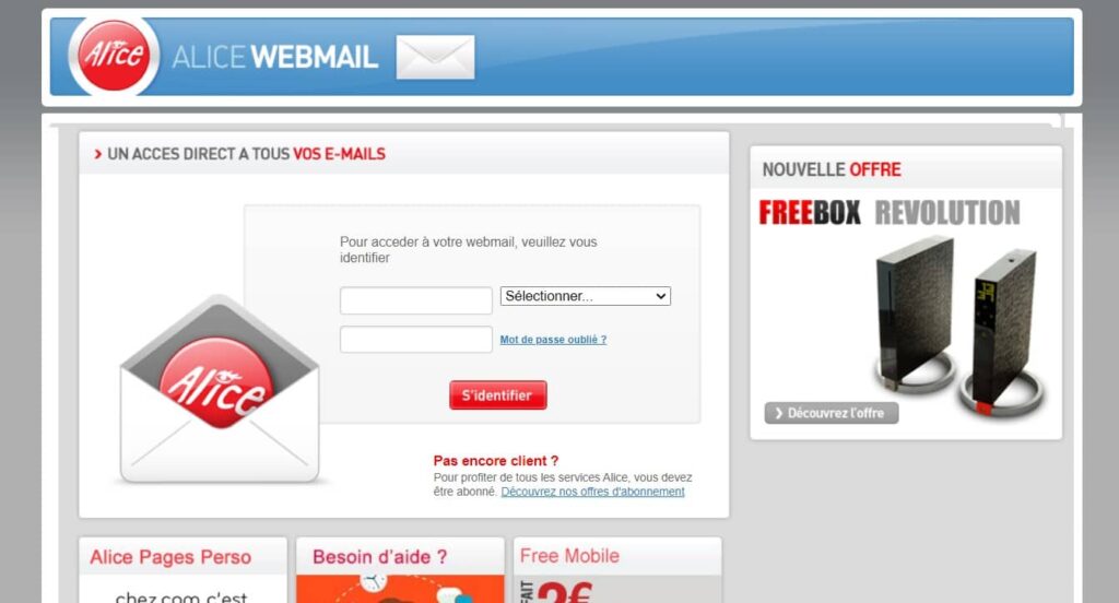 Webmail Alice ADSL sur Zimbra